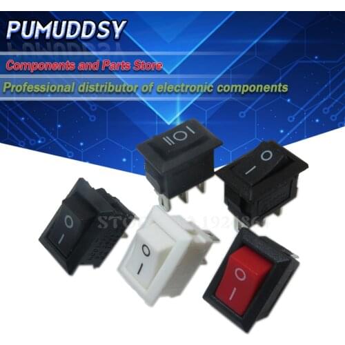 10PCS Push Button Switch 10x15mm SPST 2Pin 3pin 3A 250V KCD11 Snap-in On/Off Boat Rocker Switch 10MM*15MM Black Red and White