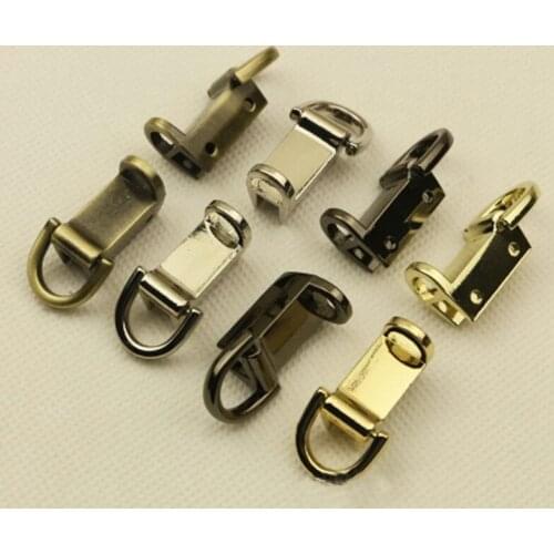 2pcs Fashion Metal Bag Side Anchor Gusset Hanger Clamps Bag Side Edge Anchor Link Hardware with D Rings for Bag Purse Strap