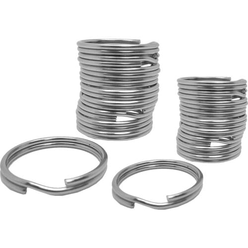 20Pcs Durable 316 Stainless Steel Split Ring 30mm+22mm Gear for Underwater Scuba Diving Boating Camping Accessories Keyrin