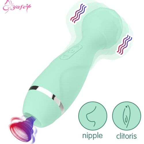 2in1 Suck Wand Vibrator For Women Dildo Massager G Spot Vibration Vagina Clitoris Nipple Stimulator Sex Toys For Adults Female