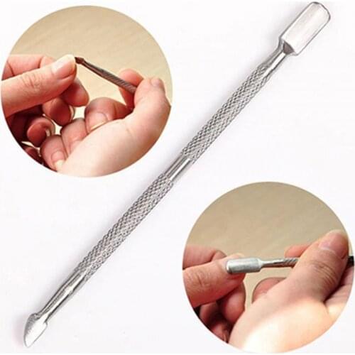 80% Hot Sale Stainless Steel Cuticle Nail Pusher Remover Double Ended Pedicure Manicure Nail Remove Dead Skin Professional Tools