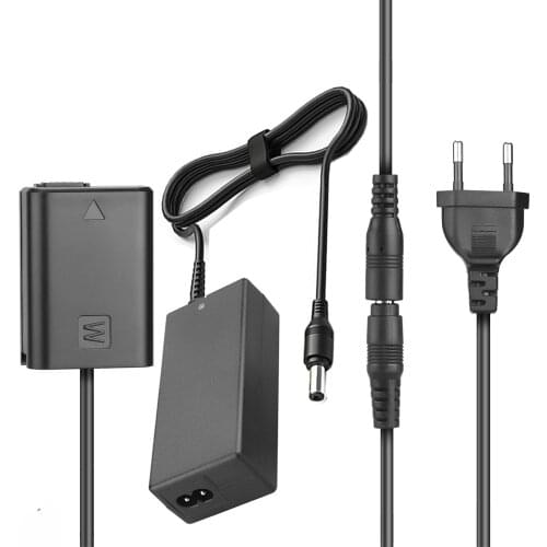 NP-FW50 Dummy Battery Pack Coupler AC Power Supply Adapter FW50 for Sony A6500 A6400, A6300, A7, A7II, A7RII, A7SII, A7S, A7S2