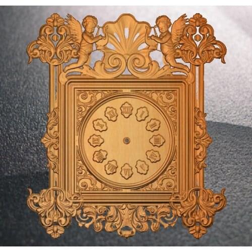 Clock 3D relief STL model for cnc router carving engraving artcam type3 aspire C7