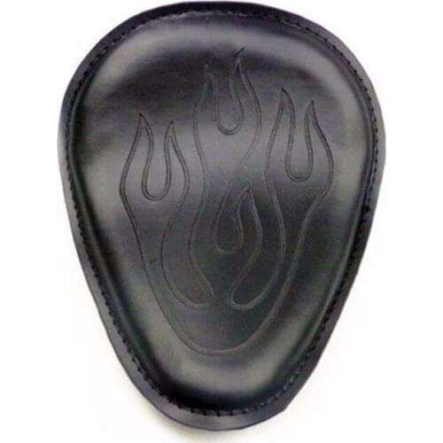 Black /Brown Motorcycle Retro Leather Flame /Skull Solo Seat Cruiser Chopper Cafe Racer Old School Bobber Touring