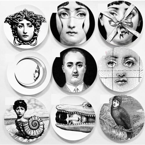 Decorative Plate Lina Face Plate Decorative plaque Beautiful T&V Plate Italy Design Decoration Restaurant bar home Decor