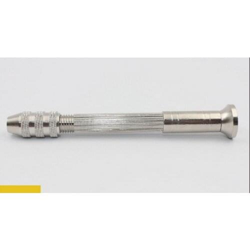 By dhl 100set Micro Aluminum Hand Drill with Keyless Chuck +5 Pcs High Speed Steel Twist Drill Bit Woodworking Tool