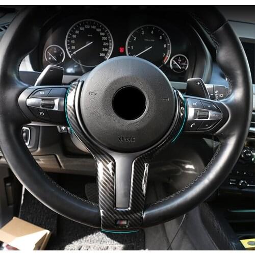 For BMW F20 F22 F21 F30 F32 F33 F36 F06 F12 F13 X5 F15 X6 F16 M-Sport Carbon Fiber Steering Wheel Trim Car Accessories
