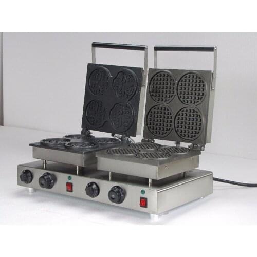 Electric smile face shaped and round cheap double waffle maker