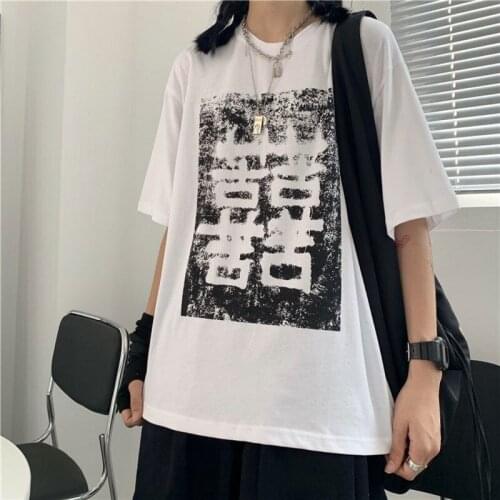 Hot Summer Women Streetwear Tops Printing Casual goth Females T-shirt Kawaii Unisex Short Sleeve Anime Oversized t-shirt