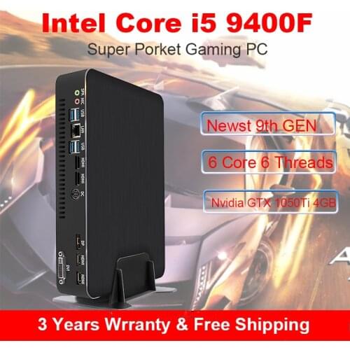 9thMini Gaming PC i7 9700F i5 9400F i3 9100F GTX1050Ti 4G Win10 Pro Barebone Nettop Linux Desktop HDMI 2.0 DP DVI Tower Computer