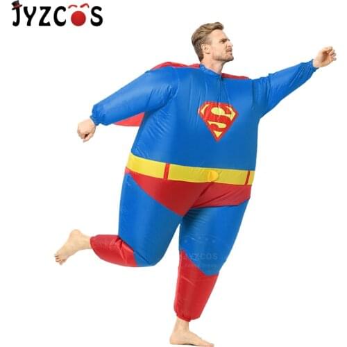 JYZCOS Adult Inflatable Super Cosplay Man Costume Halloween Costumes Purim Costume Blow Up Movie Fantasy Inflatable Suit
