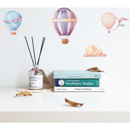 Creative Colorful hot air balloon Wall Sticker for kids baby rooms decoration PVC Mural Decals nursery stickers home wallpaper