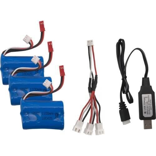 2/3pcs 7.4V 1100mAH Lipo Battery For Remote control helicopter RC Boat 7.4 V 1100 mAH 15C discharge 18500 toy battery