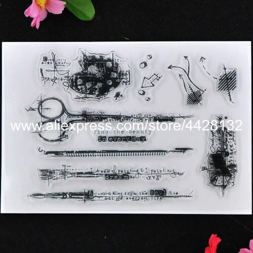 Dream of Painting Tools Find the beauty in every day Scrapbook photo cards rubber stamp clear stamp transparent stamp 9061818