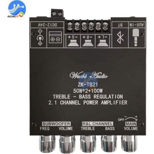 2.1 channel treble-bass tone overweight subwoofer power of bluetooth 5.0 digital power amplifier module TPA3116