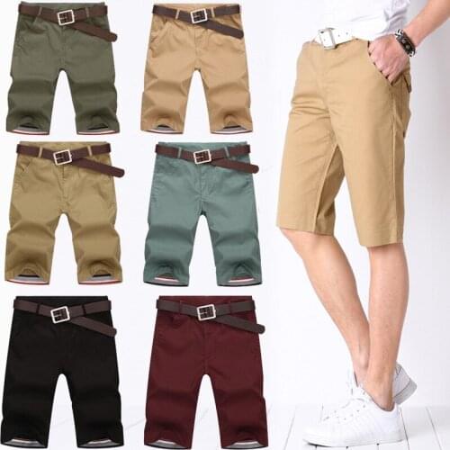 Mens Cargo Shorts Large Size 29-36 Cotton Loose Shorts Military Army Multi-pockets Beach Short Pants Casual No Belt