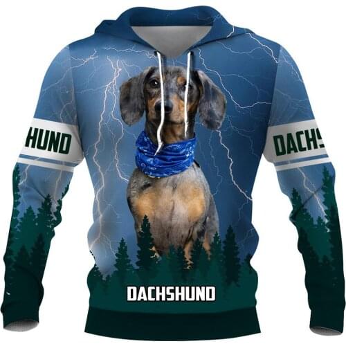 CLOOCL Dachshund Print Men Hoodies 17 Design Pets Hoodie Men Clothing Casual Sweatshirts Women Long Sleeve Pocket Streetwear