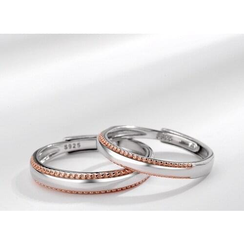 New Concept S925 Sterling Silver Valentines Day Gift Couple Ring A Pair Of Original Simple Plain Ring Men And Women Ring