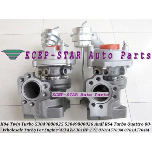 NEW K04 Twin Turbo 53049880025 53049880026 53049700025 53049700026 Turbine K04-025 K04-026 For Audi RS4 2000- ASJ AZR 381HP 2.7L