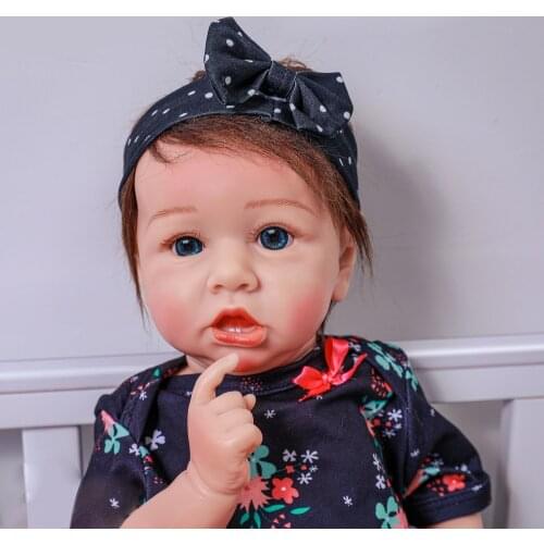 Adorable Lifelike Reborn Baby Doll with Teeth 20" 50CM Newborn Babies DOLL With Crooked Mouth Bonecas Full Body Silicone Doll