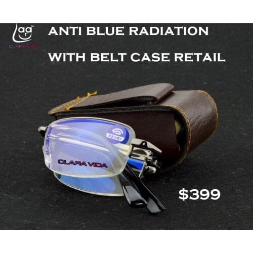 Reading Glasses Men Clara Vida Clamp Clip On Belt Easy Carry Foldable Antiblue Ray Reading Glasses +1 +1.5 +2 +2.5 +3 +3.5 +4