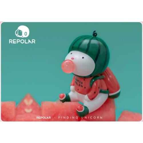 Blind box genuine looking for unicorn Repolar fruit watermelon spit bubble tide toy tide play doll hand decoration