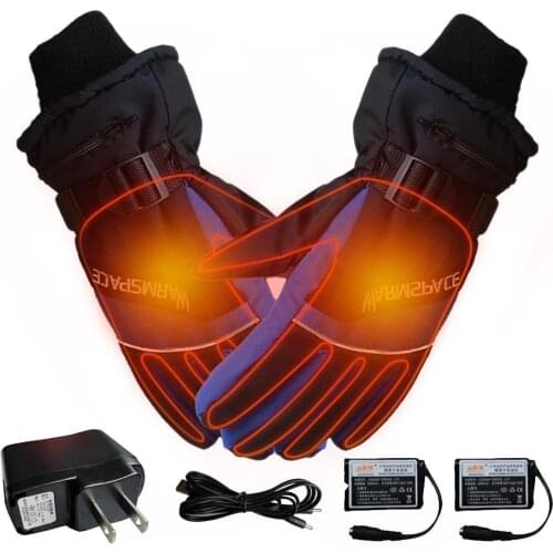 Winter Ski Outdoor USB Hand Glove Warmer Electric Heated Gloves with 4000mAh Rechargeable Battery Cycling Motorcycle Gloves