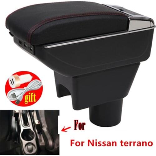 For Nissan terrano Armrest box Terrano 3 Dual layer central Store content box car modification accessories Russian version