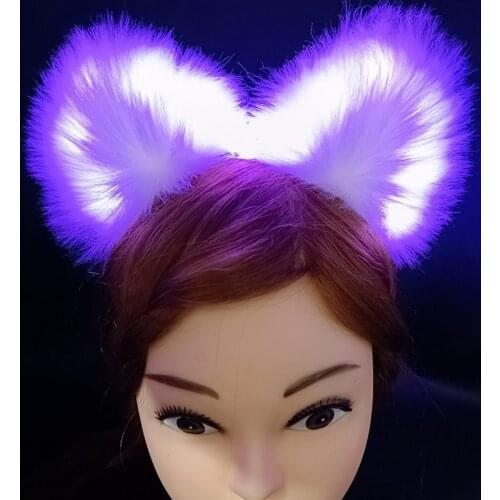 LED Flash Luminous Cat Headbands Hair Band For Girls Women Children Birthday Party Hallowmas Festival Favor Gift Toy