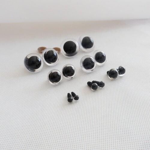 20pcs/lot--20-22-24-26-28-30-40mm clear round shape toy eyes safety eyes & washer for diy plush doll findings