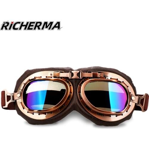 Retro Motorcycle Glasses Eye Protection Steampunk Glasses Wind-proof Anti-glare Dirt Bike Motocross Goggles Motorbike Scooter