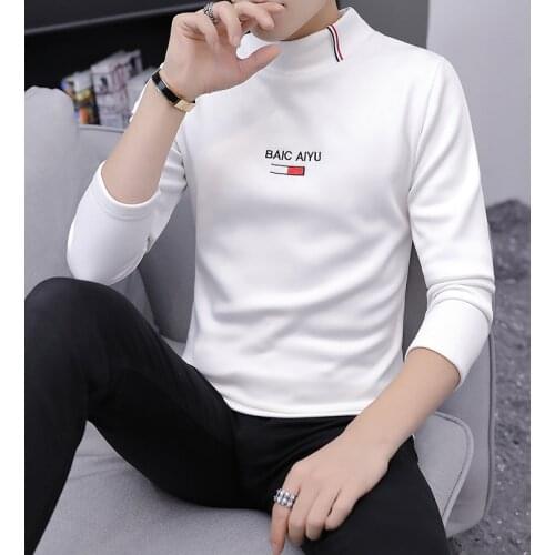 Long-sleeved, Mens High-collar Winter with Fleece and Thickened Bottom