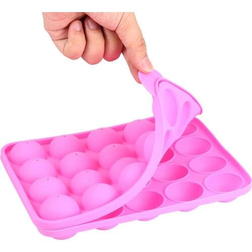 LanLan 20 Silicone Tray Cake Stick Mould Lollipop Party Cupcake Baking Mold (Pink)