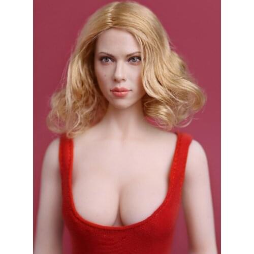 Mnotht 1/6 Bk Widow Scarlett Johansson Head Sculpt Blonde/Short Golden Hair GC002B Female Head Model Fit 12 Inch Phicen Figure