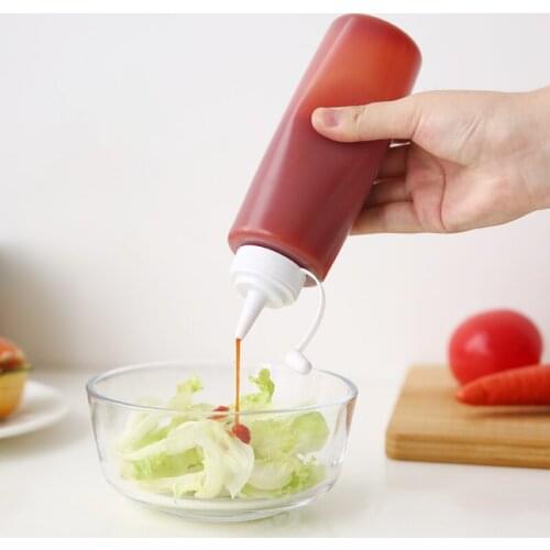 Squeeze Type Squeeze Sauce Bottle Transparent Beak Tomato Sauce Honey Cream Salad Dressing Fuel-Consuming Plastic Seasoning Bott