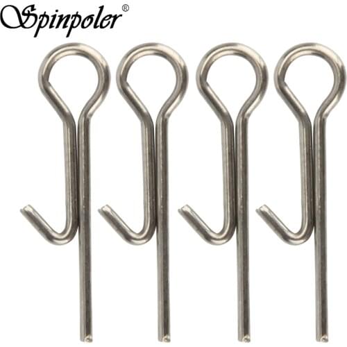 Spinpoler 100 Pcs 20mm Stainless Steel Fishing Hook Connector Needle Rigs Carp Feeder Fishing Tackle Accessories