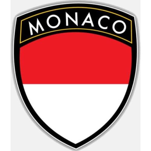 Personality Vinyl Car Motorcycle Sticker Monaco Flag Shield Decorative Decal