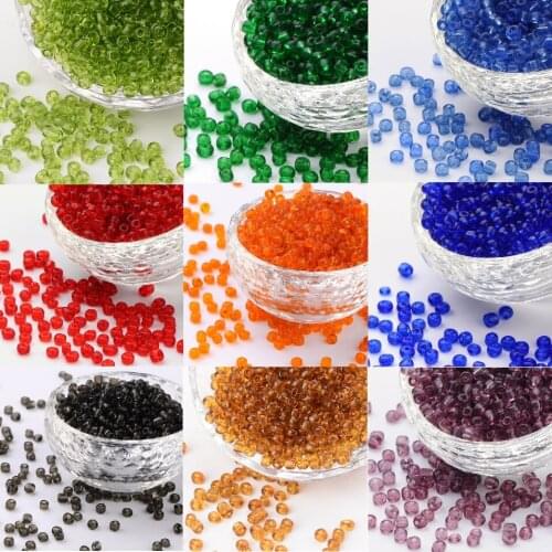 1 Pound 4mm Transparent Round Glass Seed Beads For Necklaces Bracelets Jewelry Making DIY Accessories , Hole: 1.5mm