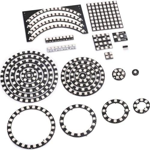 1 4 7 8 12 16 24 60 61 64 94 Bit WS2812 WS2812B WS 2811 5050 RGB LED Lamp Panel Module 5V Rainbow LED Precise