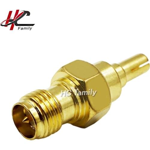 1pc Adapter CRC9 TS9 Male Plug To Reserve polarity SMA Female Jack inner pin Straight Gold Brass Plating