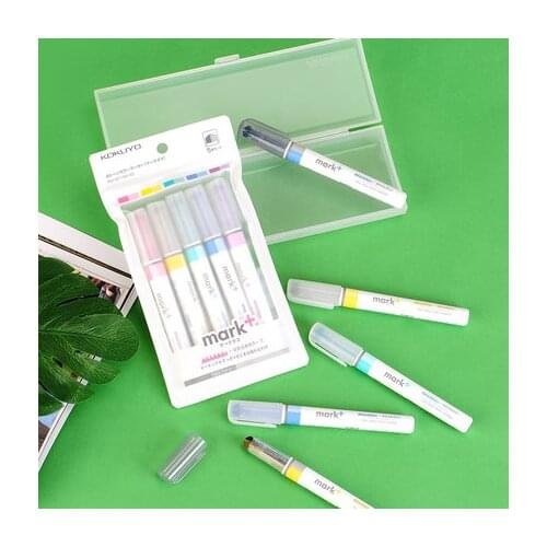 1pc JAPAN KOKUYO mark+ cute beetle two-color fluorescence pen Creative cute highlighter pen kawaii marker pen School supplies