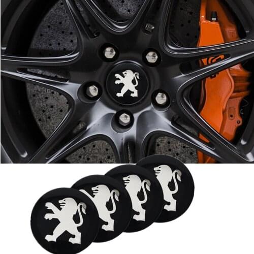 4Pcs Car Wheel Center Hub Caps Emblem Stickers For Peugeot 308 206 207 408 508 RCZ 208 3008 2008 4008 Car Styling