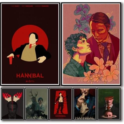 44 Designs Tv Show Hannibal Kraftpaper Poster Artwork Homedecal Fancy Wall Sticker for Coffee House Bar