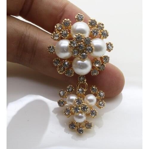 New 5Pcs 50*27mm Top quality Metal buttons shiny Rhinestone button For clothing Accessories weding handmade decorative buttons