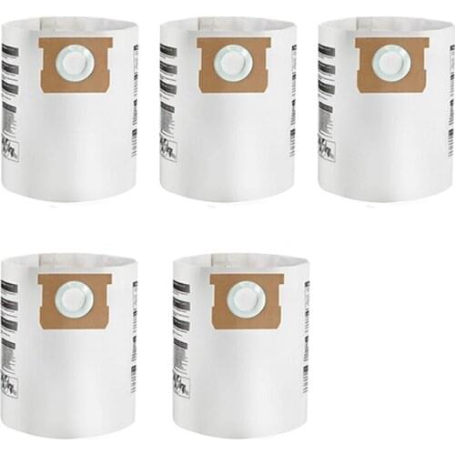 5 Pack Disposable Collection Filter Bags Compatible for Shop-Vac 9066200 10-14 Gallon Type F + Type I