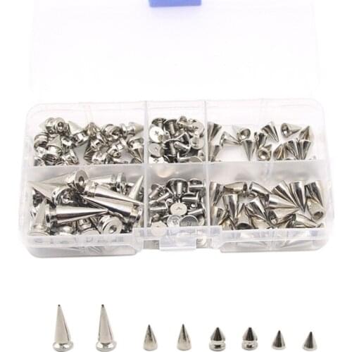 80 Sets Of Metal Silver Tapered Screw Rivet Stud DIY Crafts Leather Shoe Bag Clothing Punk Rivet Spike Decorative Button