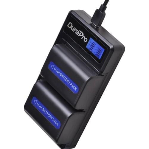 2pc 1800mAh NP-FM50 NP FM50 Camera Battery + LCD USB Charger For Sony NP-F550 F570 F770 F750 F960 F970 FM500H FM70 QM91D QM71