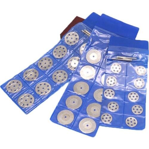 URANN 10pcs 20/30/40/50mm Mini Diamond Saw Blade Silver Cutting Discs With 2pcs Connecting Rod for Dremel Drill Fit Rotary Tool