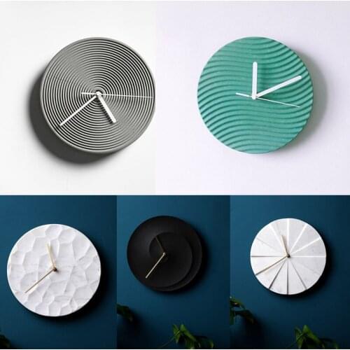 Concrete Silicone Mold Diy Clock Plate Mold Concrete Clock Making Home Decoration Cement Plaster Art Wall Clock Mold