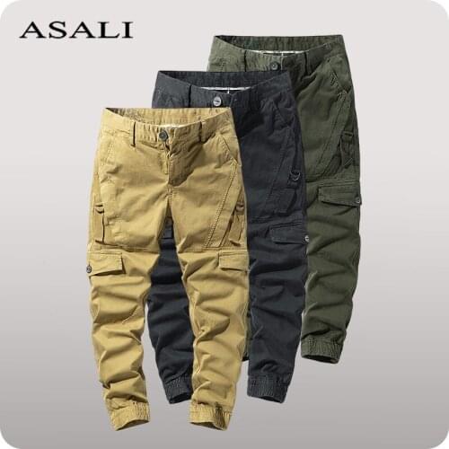 2021 New Joggers Cargo Pants Men Harem Pants Multi-Pocket Trousers Casual Men Sweatpants Streetwear Hip Hop Mens Loose Pants